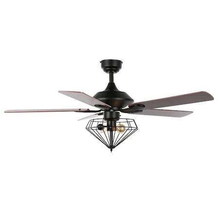 Safavieh 52 in. Leanne 2-Light Ceiling Fan, Black CLF1026A